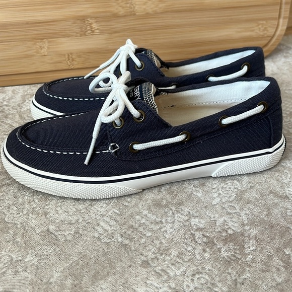 Brand New Sperry Top-Sider Hook & Loop Navy Nautical Boat Shoes Lace Up Loafers - Picture 7 of 16